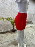 Analia Side Pocket Workout Shorts -Red