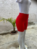Analia Side Pocket Workout Shorts -Red