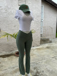 Odett Workout Flare Leggings -Olive