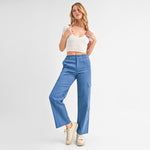 Marilyn Cotton Cargo Pants - Indigo
