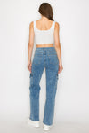 Kya Wide Leg Cargo Jeans -Blue