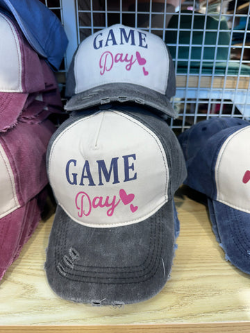 Game Day Cap- Grey & White