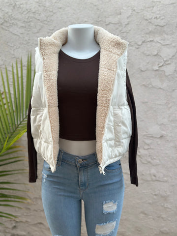 Reversible Fur Vest - White