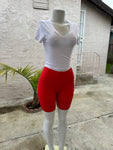 Analia Side Pocket Workout Shorts -Red