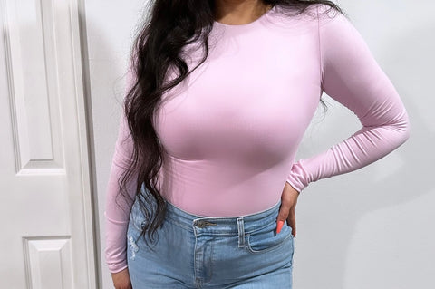 Riri Double Layer Bodysuit- Pink