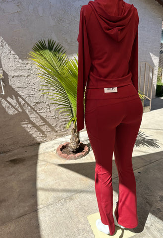 Adela Legging Set -Burgundy/Red