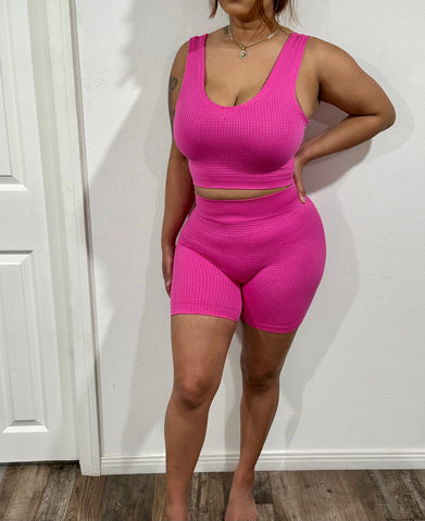 Stacy 2 Piece Set-Hot Pink